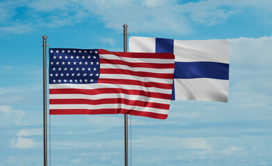 Finland and USA flag