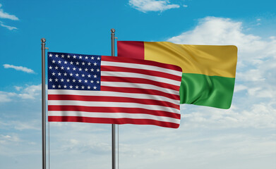 Guinea-Bissau and USA flag