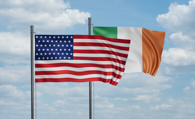 Ireland and USA flag