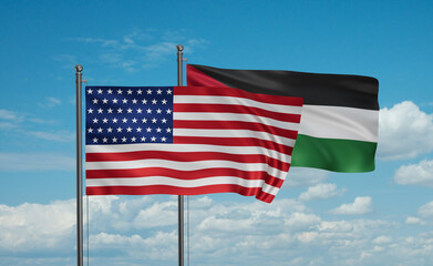 Jordan and USA flag