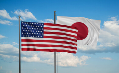 Japan and USA flag