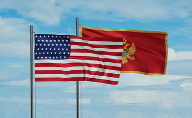 Montenegro and USA flag