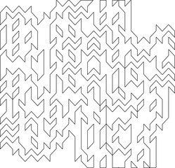 Vector pattern with symmetrical elements . Modern stylish abstract texture. Repeating geometric tiles from striped elements. Black and white pattern.
