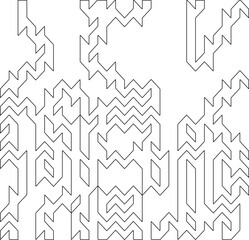 Vector pattern with symmetrical elements . Modern stylish abstract texture. Repeating geometric tiles from striped elements. Black and white pattern.