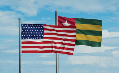 Togo and USA flag