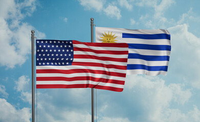 Uruguay and USA flag