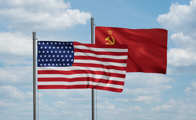 Soviet Union and USA flag