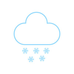 blue cloud with snowflakes icon. Vector illustration. stock image.