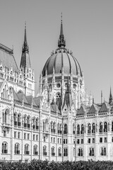 Fototapeta na wymiar Budapest, Hungary: The Hungarian Parliament Building, seat of the National Assembly of Hungary
