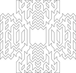 Vector pattern with symmetrical elements . Modern stylish abstract texture. Repeating geometric tiles from striped elements. Black and white pattern.