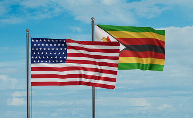 Zimbabwe and USA flag