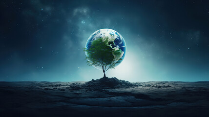 Earth day, Energy saving, Environmentally friendly, csr, and IT ethics Concept. Generative Ai
