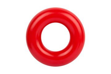 red circle, inflatable swimming ring isolated from background