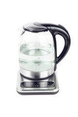 glass electric kettle isolated from background