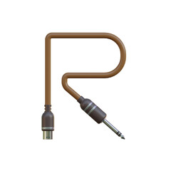 Audio Cable 3D Alphabet or PNG Letters
