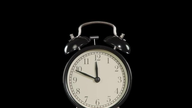 Best Time to Calculate Profits. The hands of the clock rotate rapidly on the dial. Exactly at 12 o'clock the alarm clock starts ringing. Behind him, against a black background, banknotes begin to slow