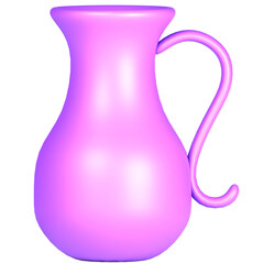 3D rendering of vase with purple color