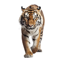 Naklejka premium white tiger cub isolated on transparent background cutout