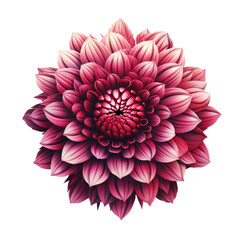 pink dahlia flower isolated on transparent background cutout