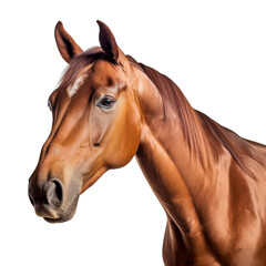 portrait of a horse isolated on transparent background cutout