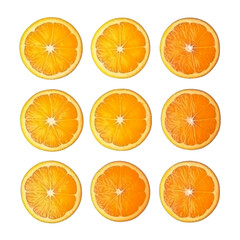 slices of orange isolated on transparent background cutout