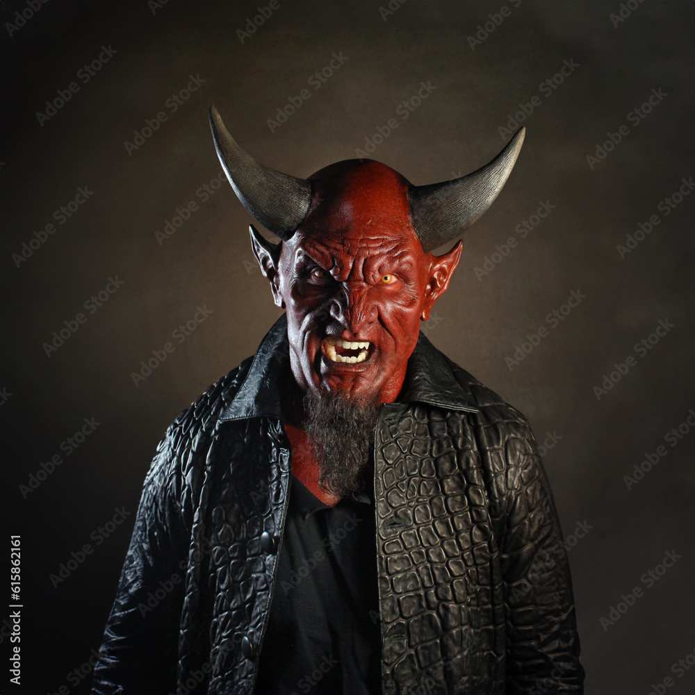 Wall mural satan red devil monster