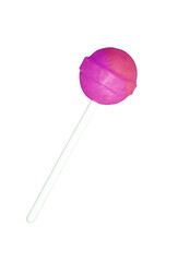 Pink and Purple Lollipop Candy Isolated on Transparent Backdrop, PNG File