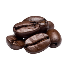 coffee beans isolated on transparent background cutout