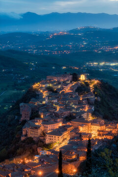 Scenic evening view in Arpino, ancient town in the province of Frosinone, Lazio, central Italy. © e55evu