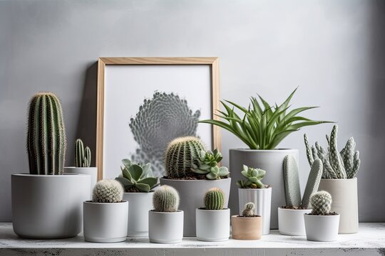 Decoration Various Cactus Plants Ceramic Pot Stock Photo by ©NatchaS  206391984