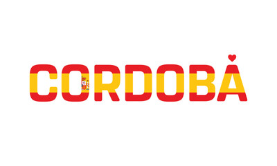 I love Cordoba, Typographic Design, Flag of Spain Corporate in Cordoba, Cordoba, Cordoba Vector, Love, Vector, Flag of Spain, I love Spain
