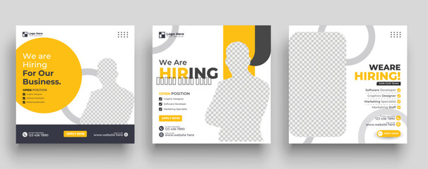 We are hiring job vacancy social media post or square web banner template design