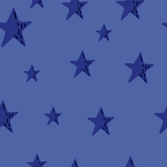 Cute stars seamless pattern in doodle style. Constellation wallpaper