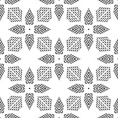 Background with abstract shapes. Black and white texture. Monochrome repeating pattern  for decor, fabric, cloth.