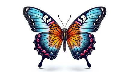 Fototapeta na wymiar Beaqutiful butterfly isolated on white backgroud AI generated