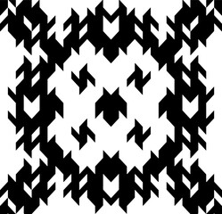 Background with abstract shapes. Black and white texture. Monochrome repeating pattern  for decor, fabric, cloth.