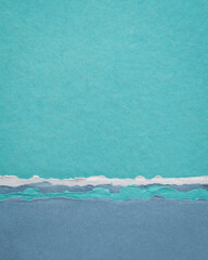 abstract paper landscape in blue pastel tones - collection of handmade rag papers