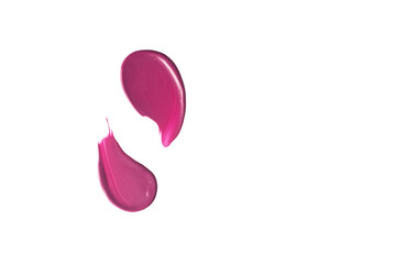 Pink lipstick swatch isolated on white background