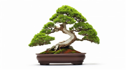 Bonsai tree against a white wall