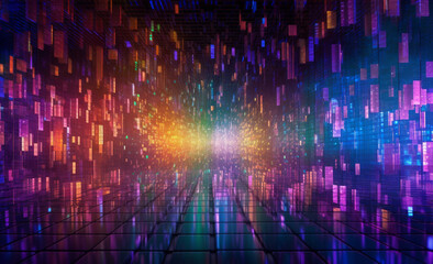 Fototapeta premium Exploring the Virtual Aether: An Artistic Future of Data Transfer. Generative AI,
