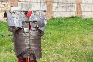 armor of soldier from ancient roman empire, lorica segmentata