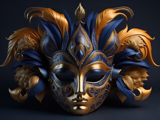 Beautiful mask for Venice carnival. ai generative