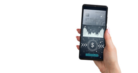 phone with mobile wallet for online shopping.