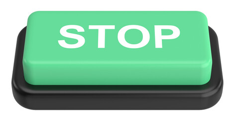 Stop button. 3D button. 3D illustration.