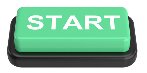 Start button. 3D button. 3D illustration.