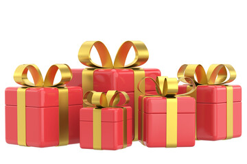 Opened gift box. 3D gift box. 3D illustration.