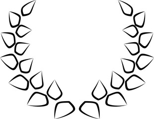 Award laurel wreath. Leaves victory frame. Floral branch border.