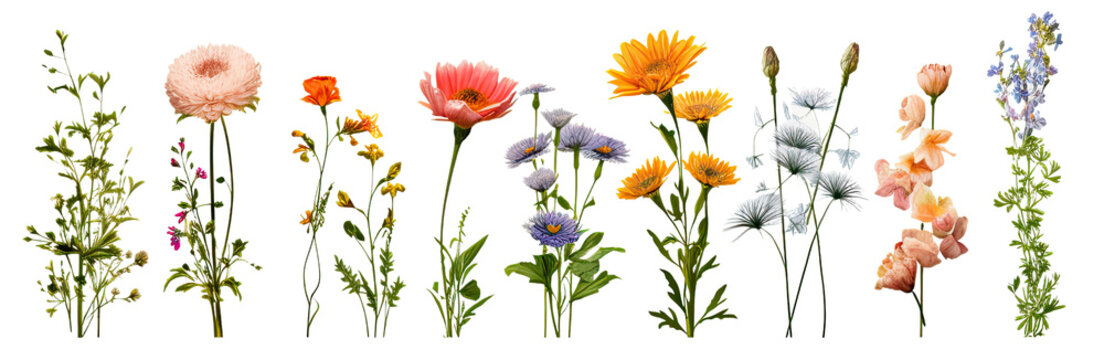 Fototapeta Set birth flowers , transparent background, png