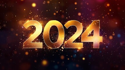 Frohes Neues Jahr, Feiern, Silvester, Sylvester, 2024 Farben, Hintergrund. Karte Design. Glitter Licht, Luxus, Premium, generative AI