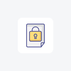 Safeguard Your Documents with Flat Iconic Sheet Lock Designs


